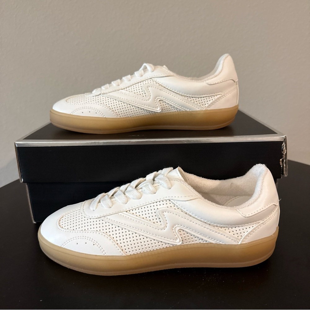 Madden Girl Giia Lace-Up White Sneakers